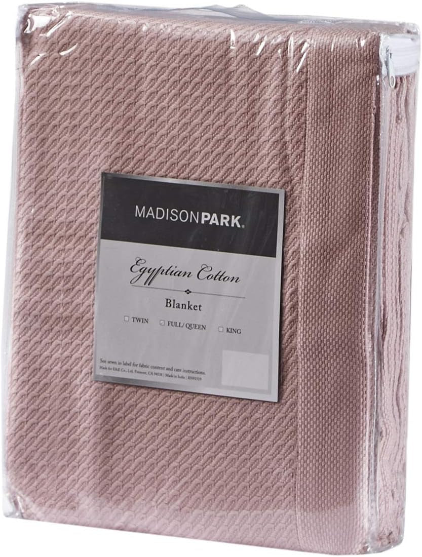 Madison Park 100% bawełna egipska, oddychający koc pocieszyciel Premium Knit Luksusowy sezon Lekki pokrowiec na rozkładaną sofę i kanapę Pełne/łóżko małżeńskie Rose Naty Shop Kołdry i kołdry