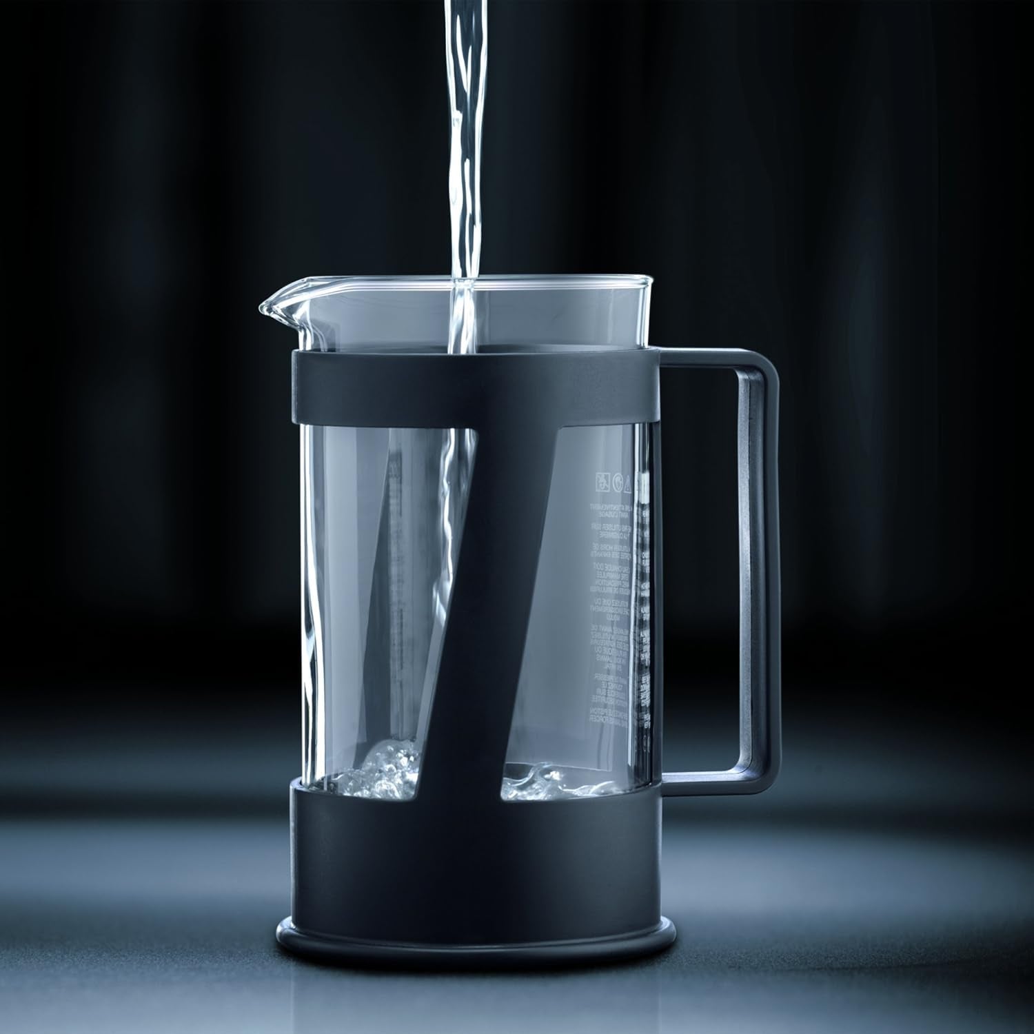 Ekspres do kawy Bodum CREMA (system French Press, stały filtr ze stali nierdzewnej, nasadka zabezpieczająca, 0,5 litra) czarny