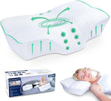 SAHEYER Poduszka ortopedyczna Poduszka podtrzymująca szyję Poduszka pod głowę Ergonomiczna poduszka pod szyję Poduszka boczna do spania 60 X 40 X 13/11 cm Poduszka z pianki memory do podkładu bocznego Poduszki ortopedyczne na brzuch na plecach Naty Shop Pearl White