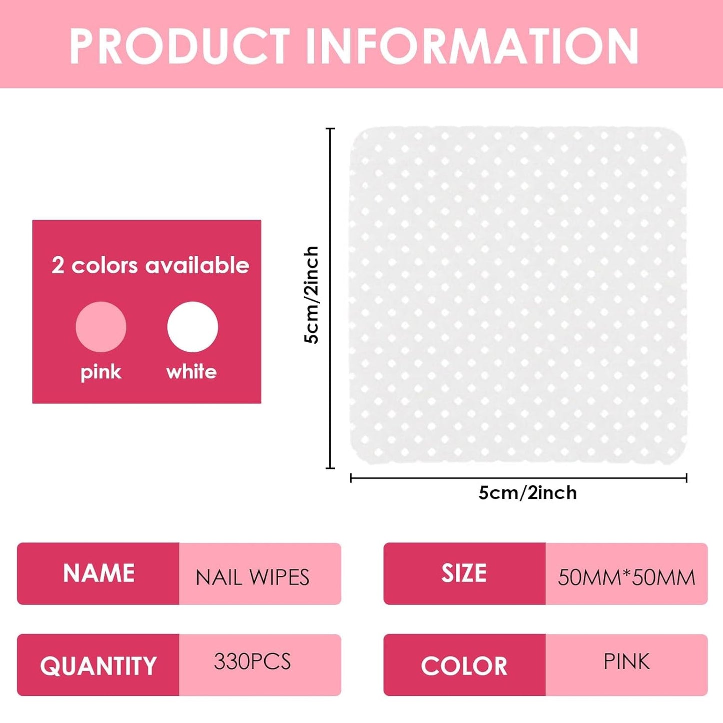 330 Stück Fusselfrei Nägel Wattepads, Fusselfreie Nageltücher, Nagel Wischtücher Wattepads, Nagelleck Entfernen Für Cleaner Gelnägel Nail Wipes Pads (Weiß)
