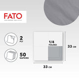 , Jednorazowe serwetki papierowe, idealne na nieformalne lunche i bufety, opakowanie 50 serwetek, rozmiar 33X33, złożone na 4, 2 warstwy, szare, 100% czysty papier celulozowy, certyfikat Fsc