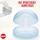 NUK Stillhütchen | Brusthütchen Zum Stillen | Schützt Vor Wunden Brustwarzen | Dünnes Silikon | Duży M (20Mm) | Łącznie z Schutzdozą | 2 Stück Żywność dla niemowląt i akcesoria do karmienia piersią Naty Shop