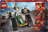 LEGO NINJAGO Ninja Team Combi Caterpillar Zestaw 4 w 1 z szybowcem, samochodem wyścigowym i 2 motocyklami oraz 6 minifigurkami Prezent dla chłopców i dziewcząt Zabawka Ninja 71820 Zestawy do budowania Besuche den LEGO-Store