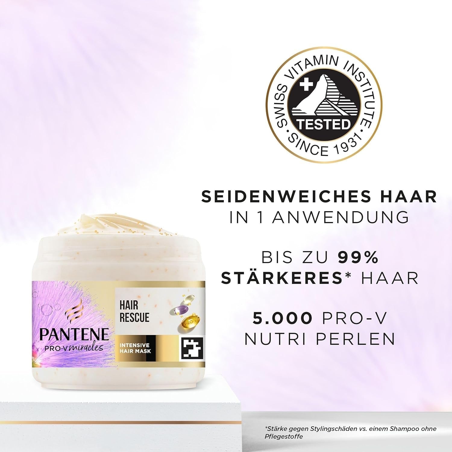 Pantene Pro-V Silky & Glowing Hair Rescue intensywna maska do włosów z biotyną i keratyną Reconstruct 300ml. Pomaga naprawić suche, zniszczone lub rozjaśnione włosy. Maska do włosów Naty Shop