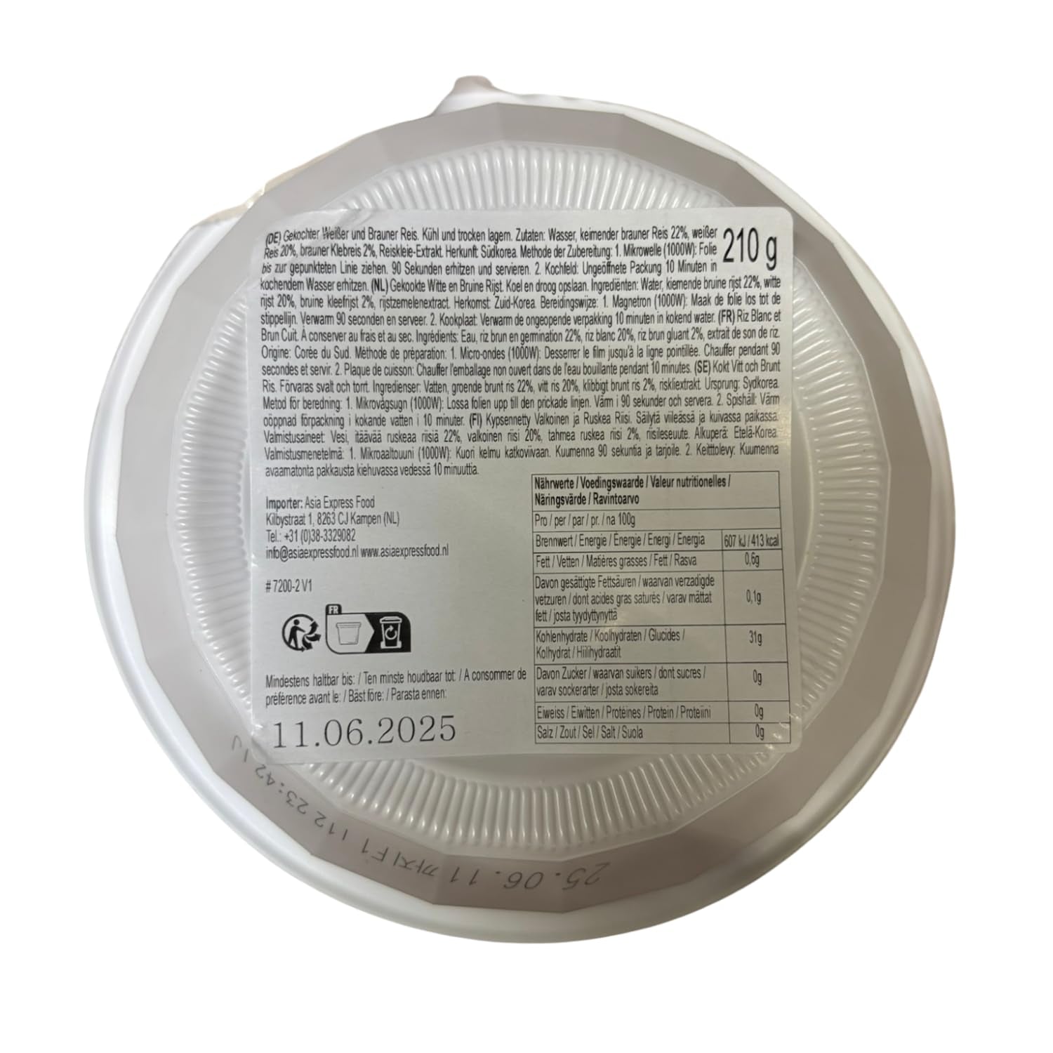Ugotowany ryż CJ 5349 na tacy do kuchenki mikrofalowej, 210 g