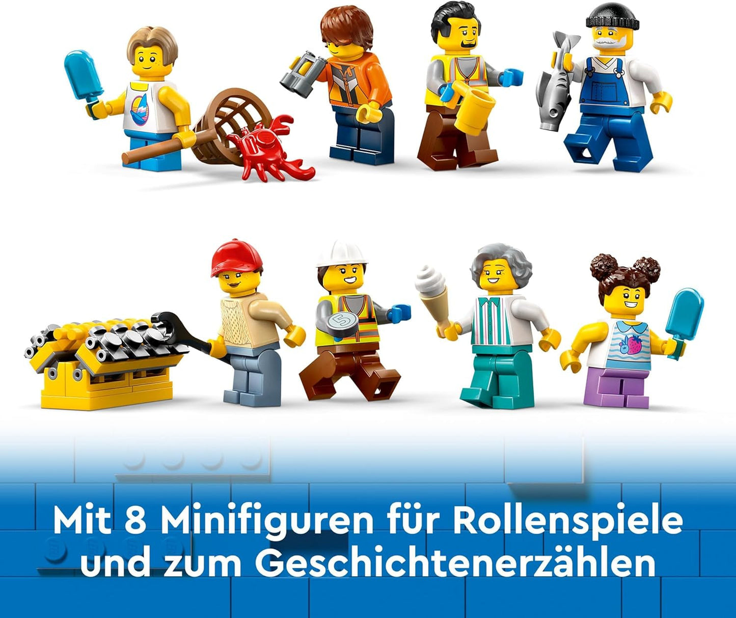 LEGO City port ze statkiem towarowym, zabawka do budowania dla chłopców i dziewcząt od 8 lat, pomysł na prezent dla dzieci, dźwig kontenerowy, zabawkowy statek i 8 minifigurek 60422 Zestawy do budowania Besuche den LEGO-Store