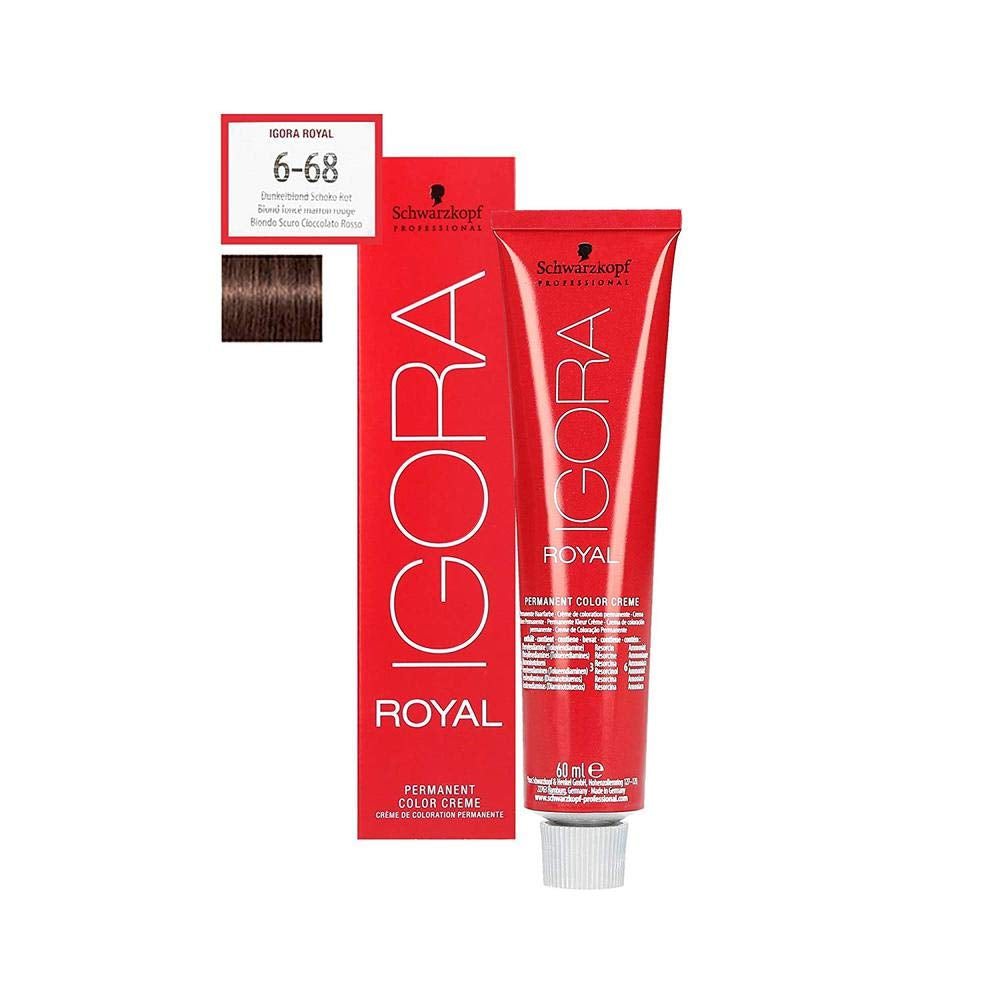Schwarzkopf IGORA Royal Premium Hair Color 6-68 ciemny blond czekoladowo-czerwony, 1 opakowanie (1 x 60 g) Farba do włosów Naty Shop