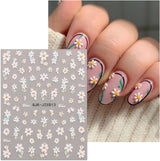 JMEOWIO 3D Nagelsticker Blumen Nail Art Naklejka Selbstklebend Nagelaufkleber 5D Stereoskopisch Sommer Frühling Blumen Dekoration Nageldesign Zubehör 4 Blatt