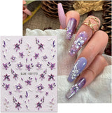 JMEOWIO 3D Nagelsticker Blumen Nail Art Naklejka Selbstklebend Nagelaufkleber 5D Stereoskopisch Frühling Sommer Dekoration Nageldesign Zubehör 4 Blatt