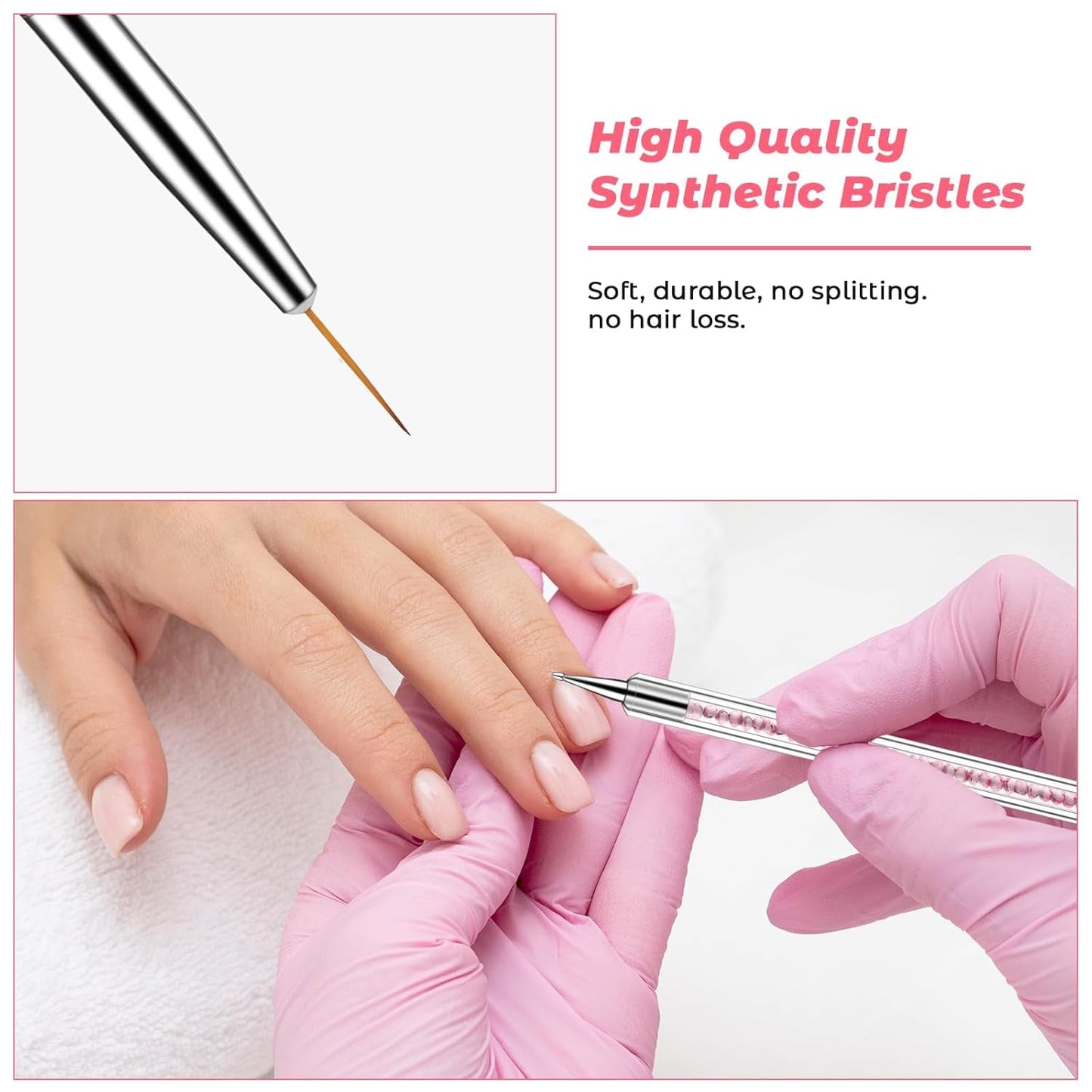 Zestaw 5 Stück Nail Art Pinsel Narzędzie do kropkowania Nailart Pinsel Nageldesign Dwustronny długopis do kropek Strass Profesjonalny akryl Feinmalerei Nail Art Design