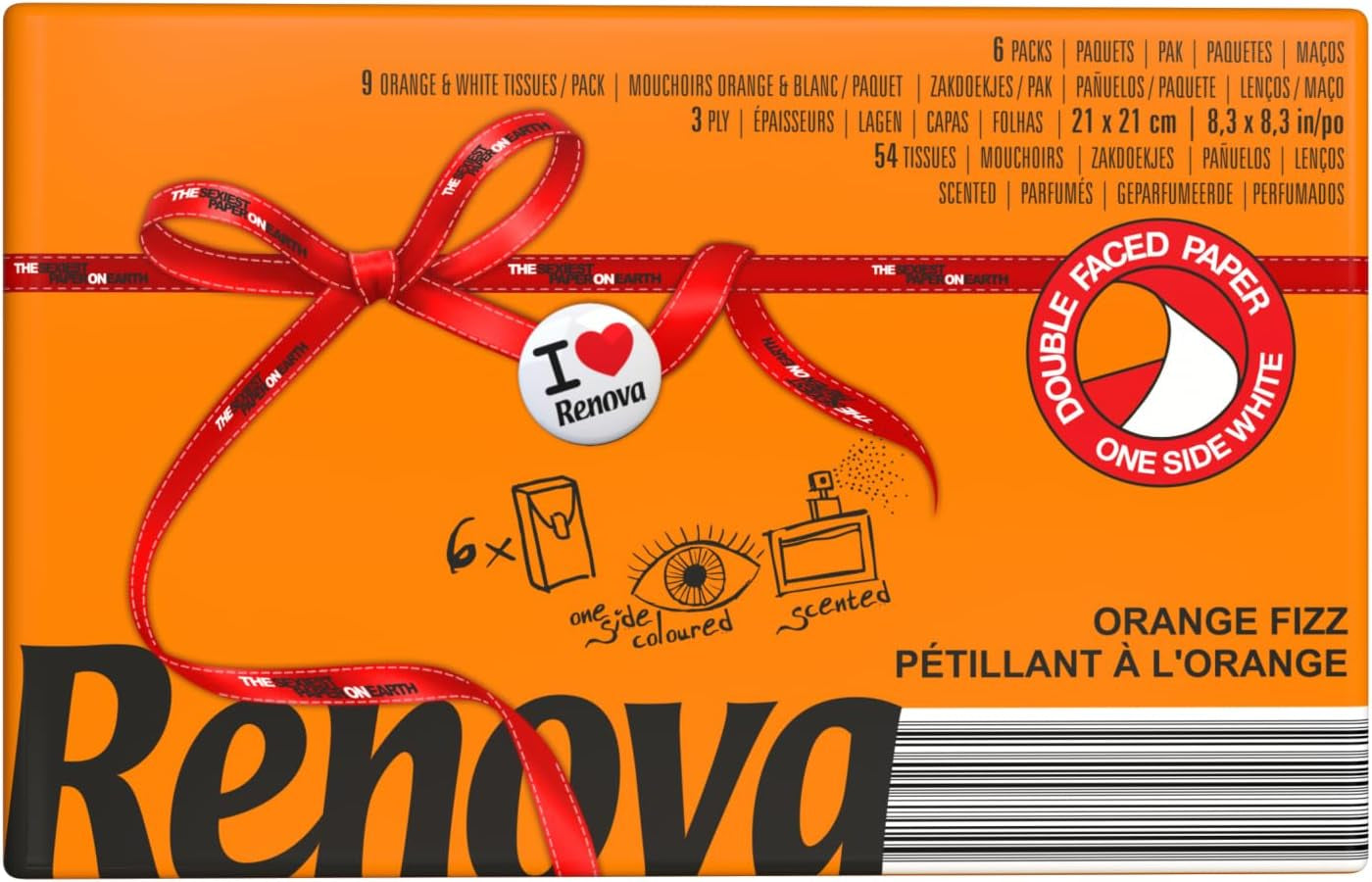 Chusteczki kieszonkowe RENOVA ORANGE FIZZ 6 opakowań