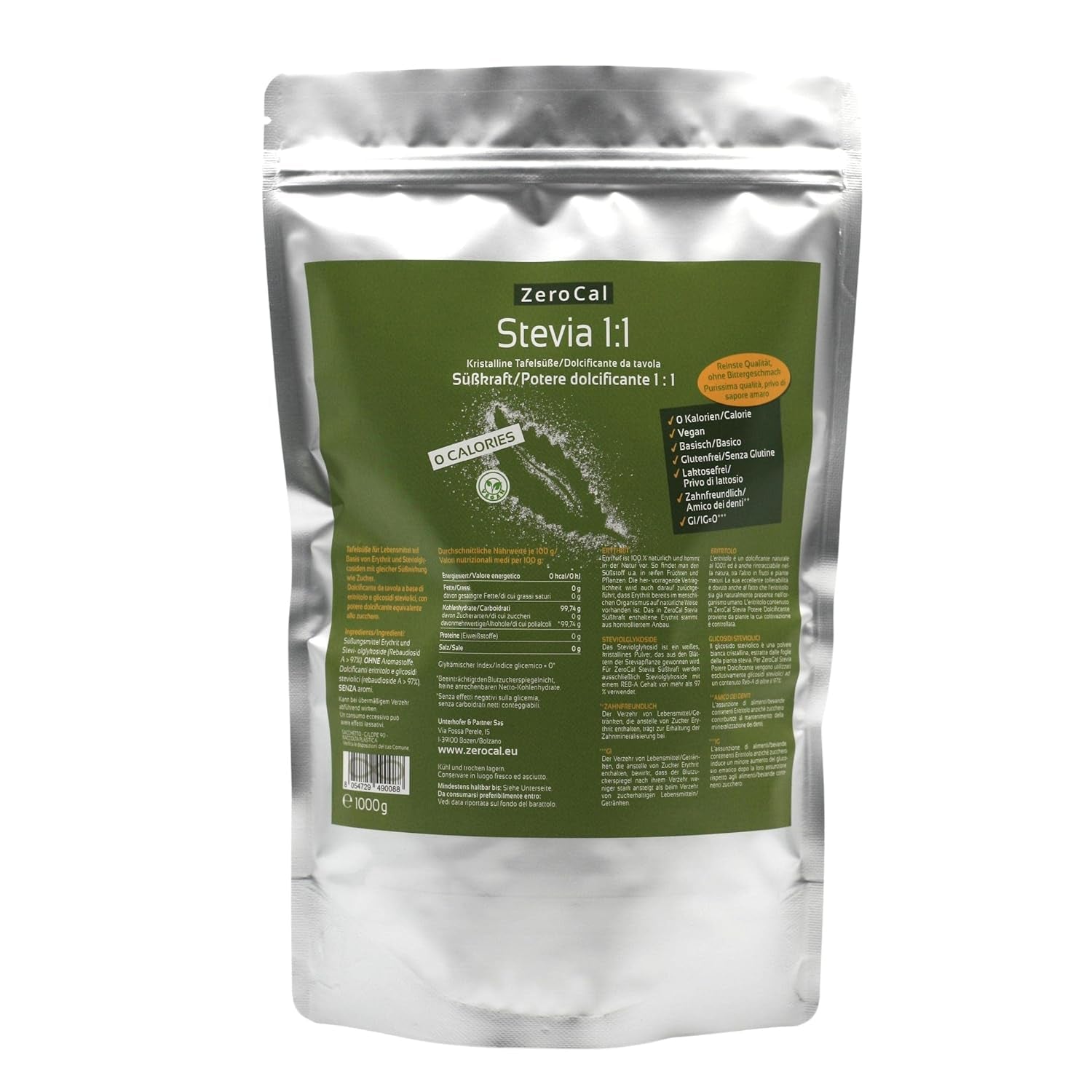 Stewia 1:1 (Erytryt - Stewia) - Natürlicher Zuckerersatzstoff, 1000 g słodzików Naty Shop Default Title