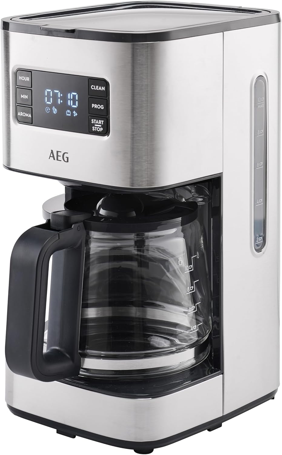 Ekspres AEG Deli 5, 1,5 l, programowalny timer, funkcja utrzymywania ciepła, wyłącznik bezpieczeństwa, wskaźnik poziomu wody, optymalne dozowanie, funkcja zapobiegająca kapaniu, stal nierdzewna, CM5-1-6ST