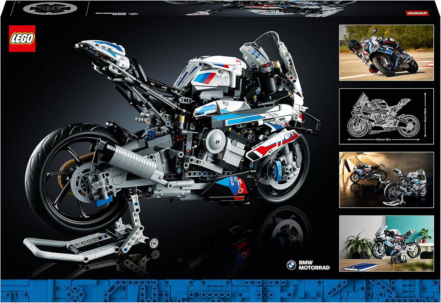 LEGO Technic Model motocykla BMW M 1000 RR Zestaw modeli dla dorosłych jako prezent rękodzielniczy dla mężczyzn i kobiet Wystrój domu lub biura 42130 Zestawy do budowania Besuche den LEGO-Store