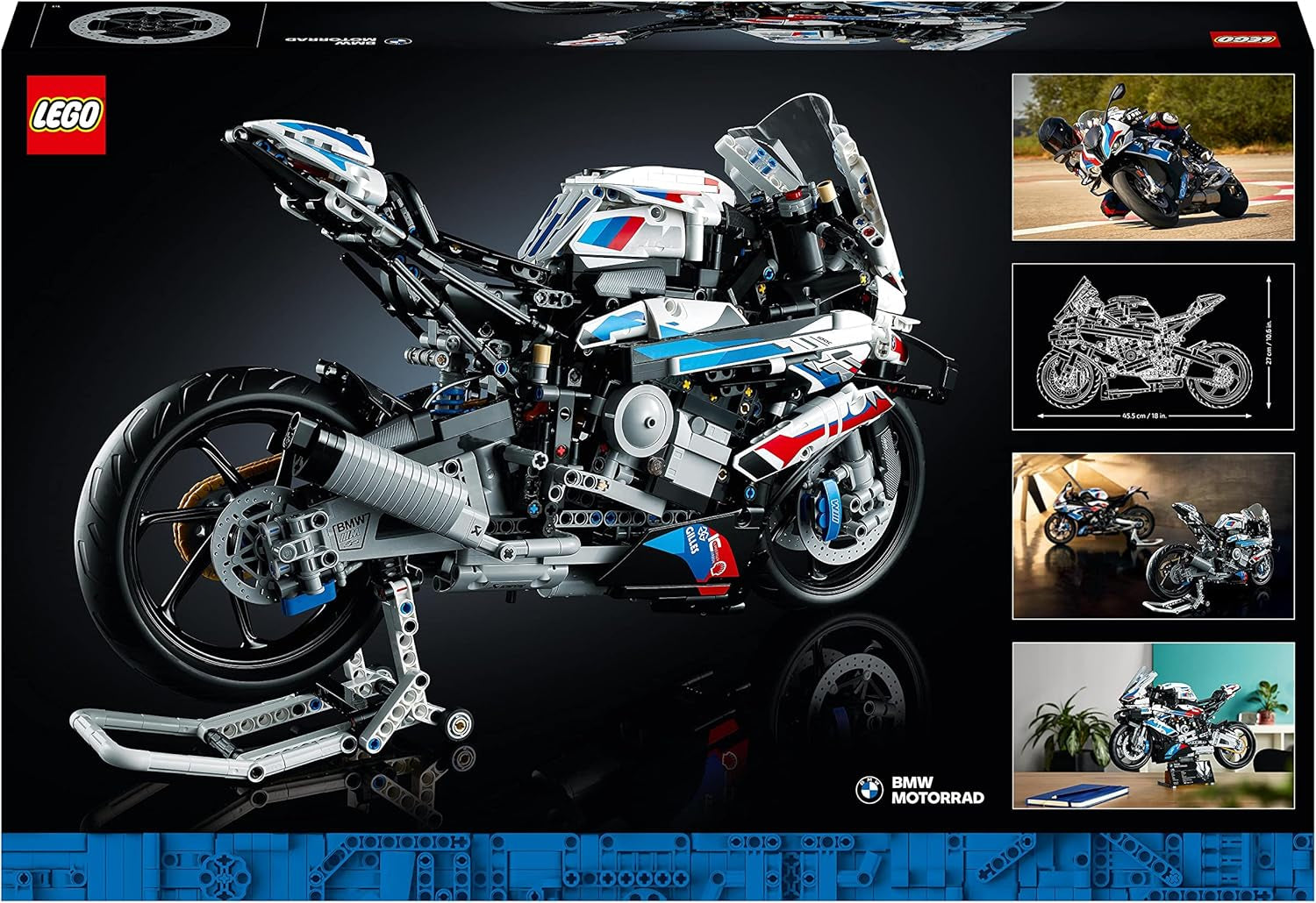LEGO Technic Model motocykla BMW M 1000 RR Zestaw modeli dla dorosłych jako prezent rękodzielniczy dla mężczyzn i kobiet Wystrój domu lub biura 42130 Zestawy do budowania Besuche den LEGO-Store