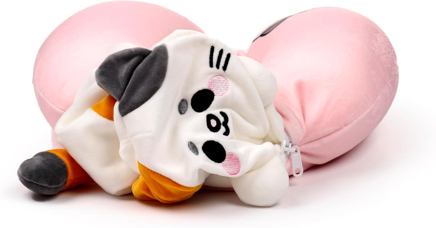 Puckator Swapseazzz Pluszowa poduszka podróżna 2 w 1 Lola La Gatta Biała standardowa poduszka podróżna Naty Shop