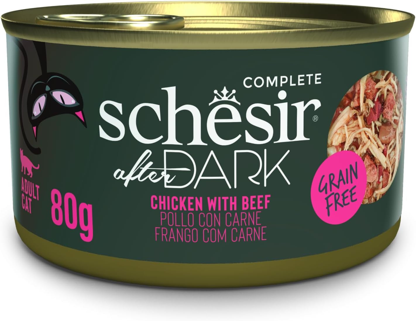 After Dark, Hühnerfilets mit Rindfleisch in Brühe, kompletes Nassfutter für Katzen (12 kurczaków x 80 g)