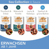 IAMS Delights Sea Collection Katzenfutter Nass - Opakowanie zbiorcze z Fisch Sorten (Lachs, Thunfisch, Makrela, Seefisch) w sosie, Nassfutter für Katzen od 1 Jahr, 12 x 85g