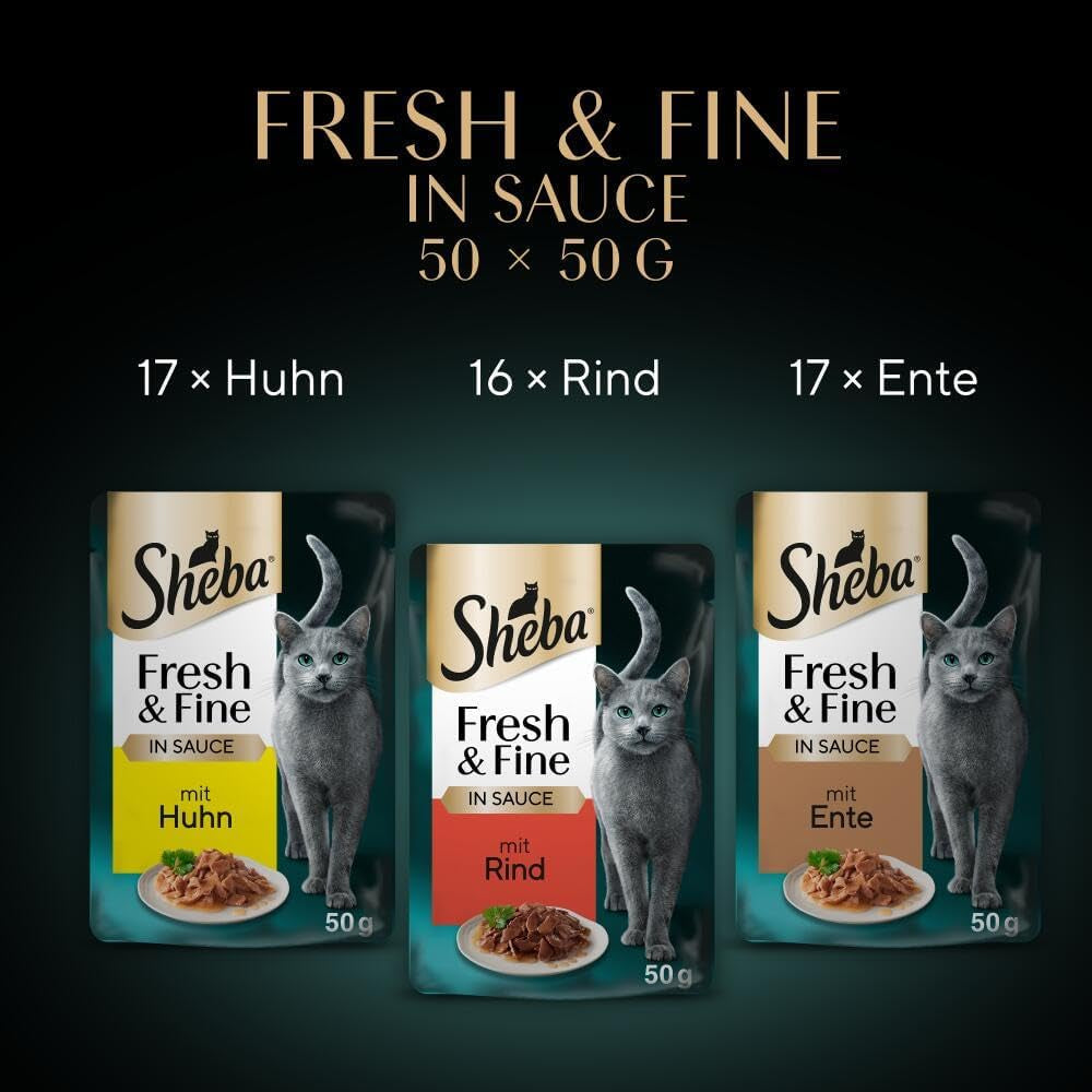 Sheba CATCARE Pouch Wet Fresh & Fine (Mięso) Kawałki w sosie dla dorosłych 50 g Opakowanie zbiorcze Standard
