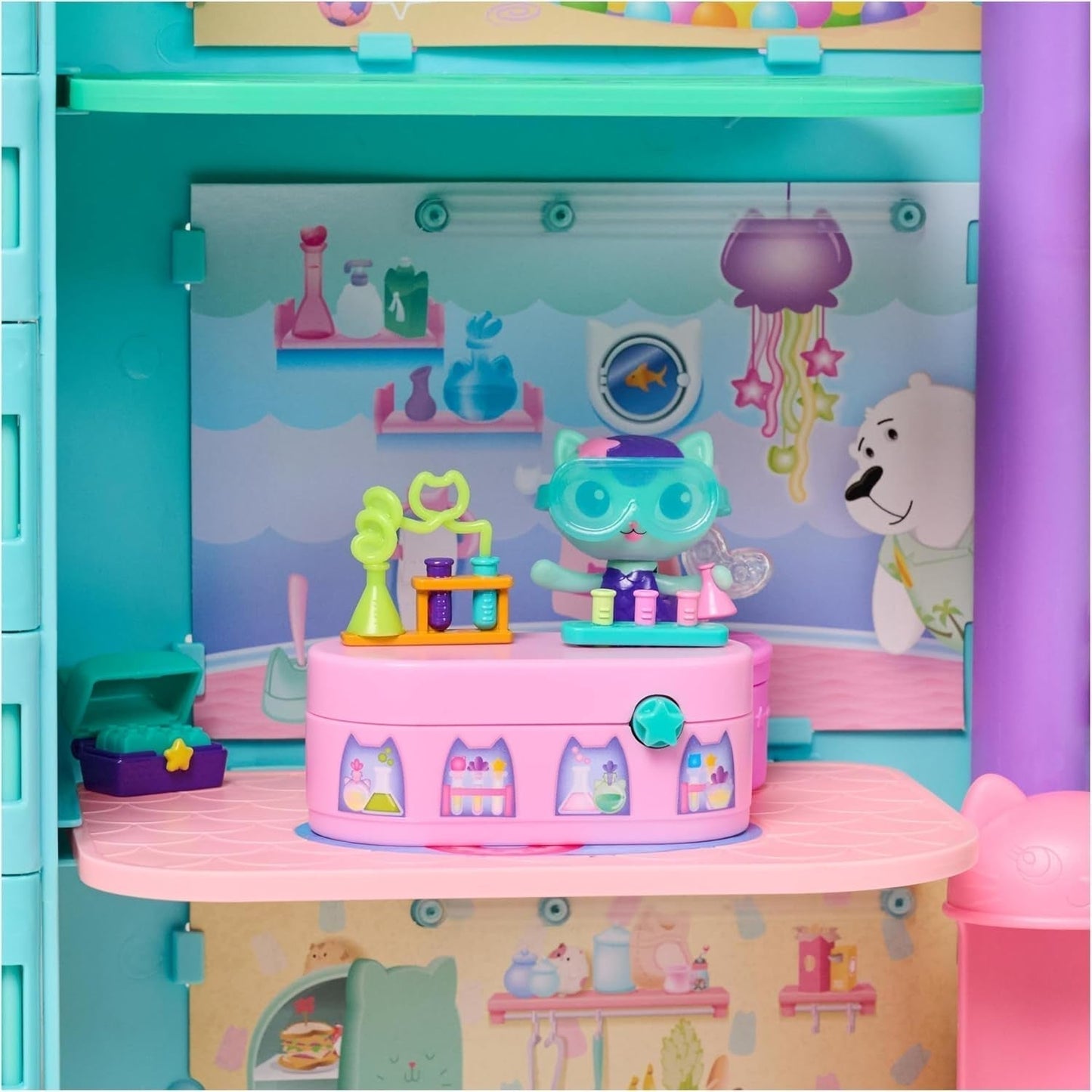 Domek dla lalek Gabby™S, zestaw mebli Bobble Kitty z surykatkami Figurka kota z meblami i akcesoriami do domku dla lalek, domki dla lalek w wieku od 3 lat Sklep Naty