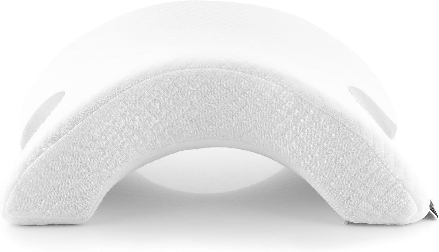 InnovaGoods - Wiskoelastyczna poduszka szyjna dla par, Ergonomiczny kształt dla relaksu dla par, Pianka z pamięcią kształtu do łagodzenia ucisku, Zdejmowane pokrycie, Biała, 36 x 12,5 x 30,5 cm, Pianka z pamięcią kształtu