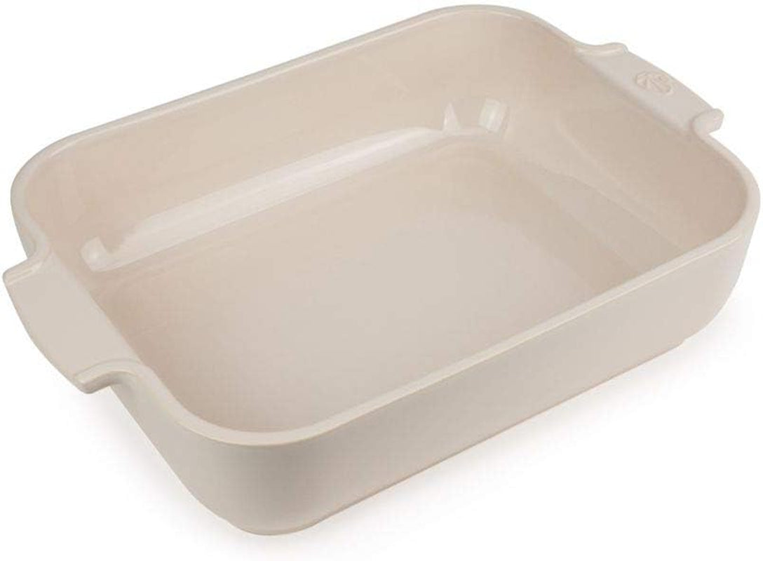 Peugeot Appolia Rechteckige Auflaufform Mit Griffen, Keramik, Schiefer / Grau, 7,2X31X21,7 Cm, Fassungsvermögen: Ca. 2 L, 60060 Formy i blachy do pieczenia Naty Shop Ecru
