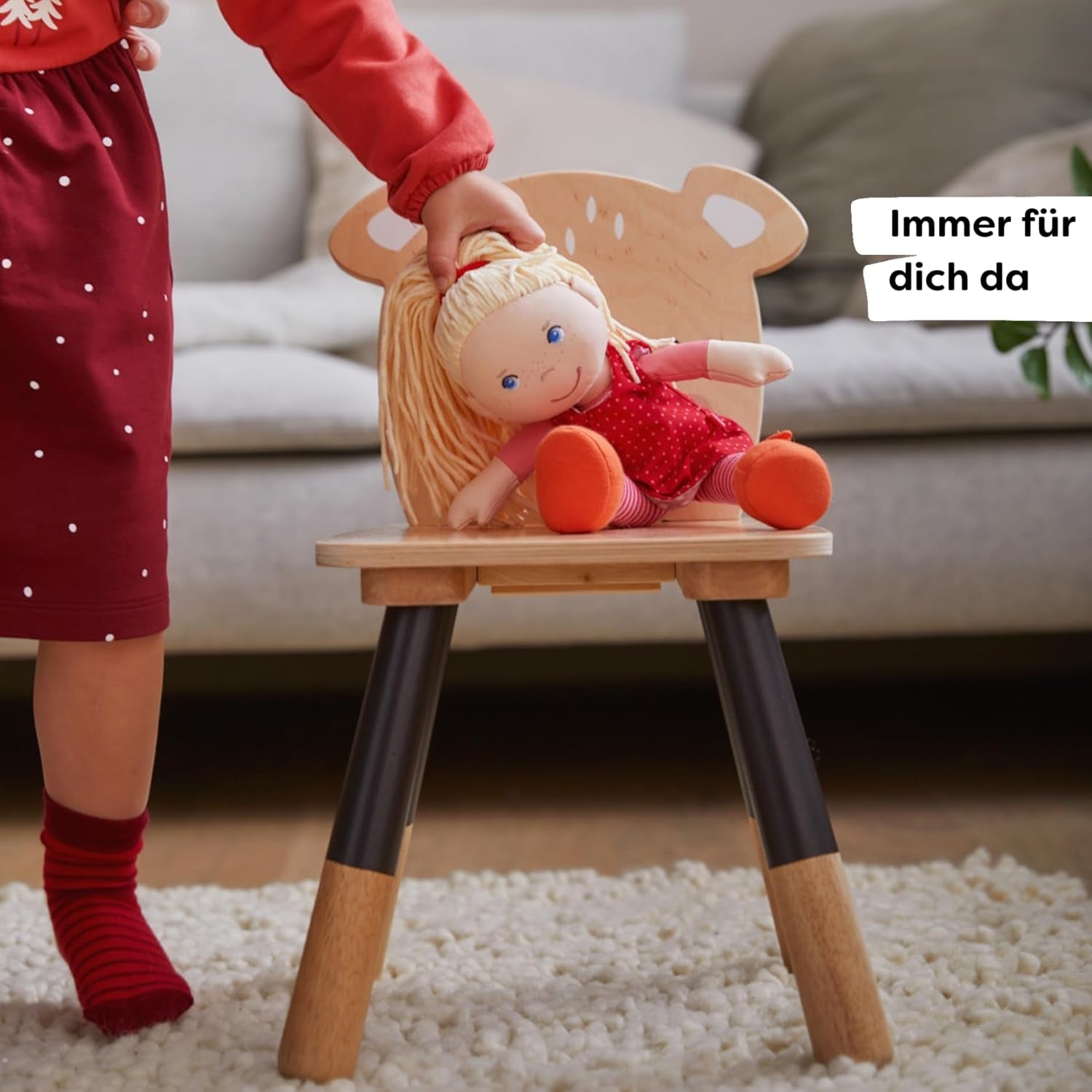 Miękka lalka HABA Annelie - Miękka lalka z ułożonymi włosami - Z wymiennymi ubrankami - Od 18 miesięcy - 30 cm - Można prać - 1302108001