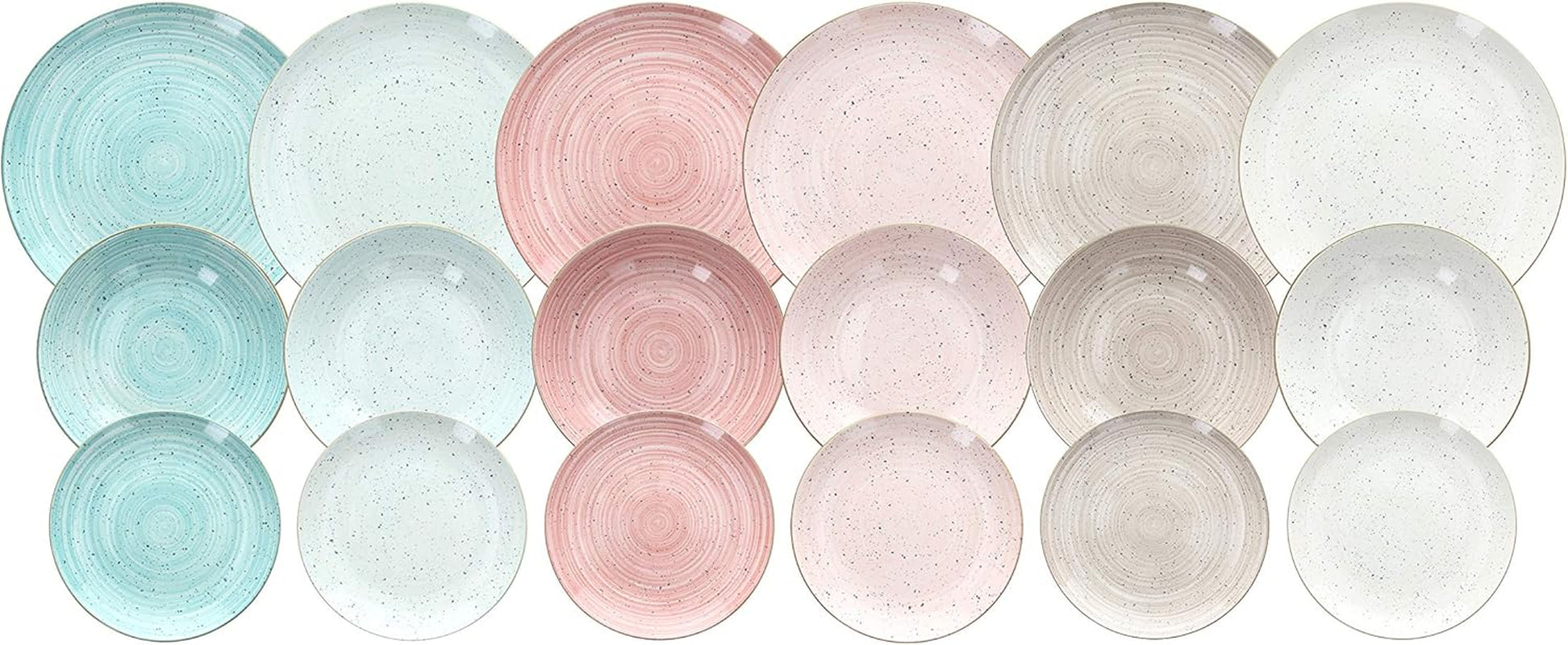Zestaw zastawy stołowej Pepper Bamboo dla 6 osób, 18 sztuk, porcelana, wielokolorowa