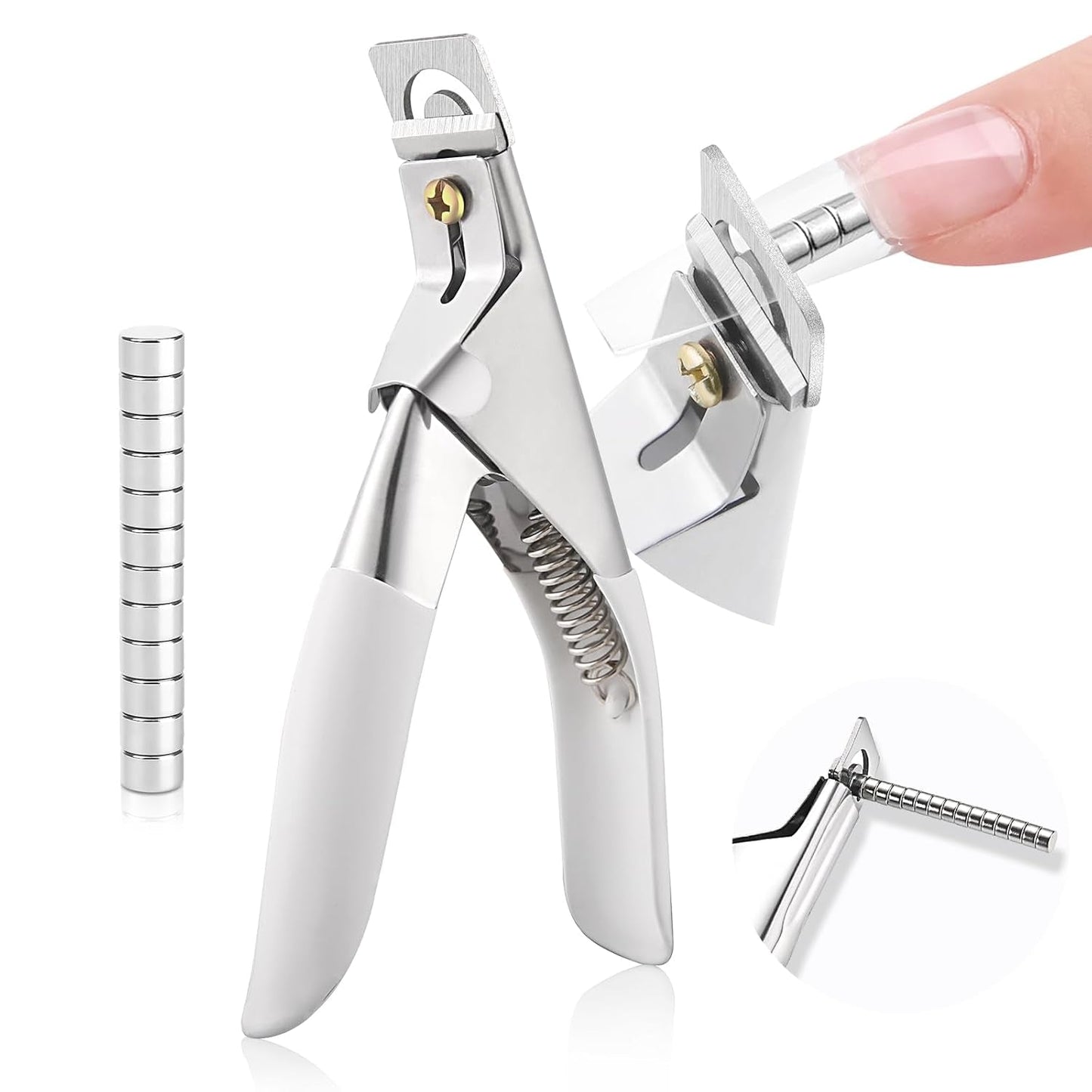 Obcinarka do paznokci Saviland z 15 magnesami, paznokcie żelowe Obcinacz do paznokci Manicure Obcinacz do sztucznych paznokci Gwoździe żelowe Gwoździe akrylowe Sztuczne paznokcie (czerwony czerwony)