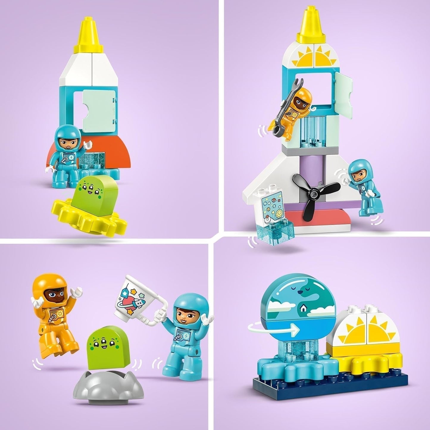 LEGO DUPLO Wahadłowiec kosmiczny 3 w 1 Mnóstwo przygód Zestaw kosmiczny Rakieta dla dzieci Zabawka naukowa do budowania Wczesny rozwój umiejętności motorycznych Prezent dla 3-latków 10422 Zestawy do budowania Beuche den LEGO-Store