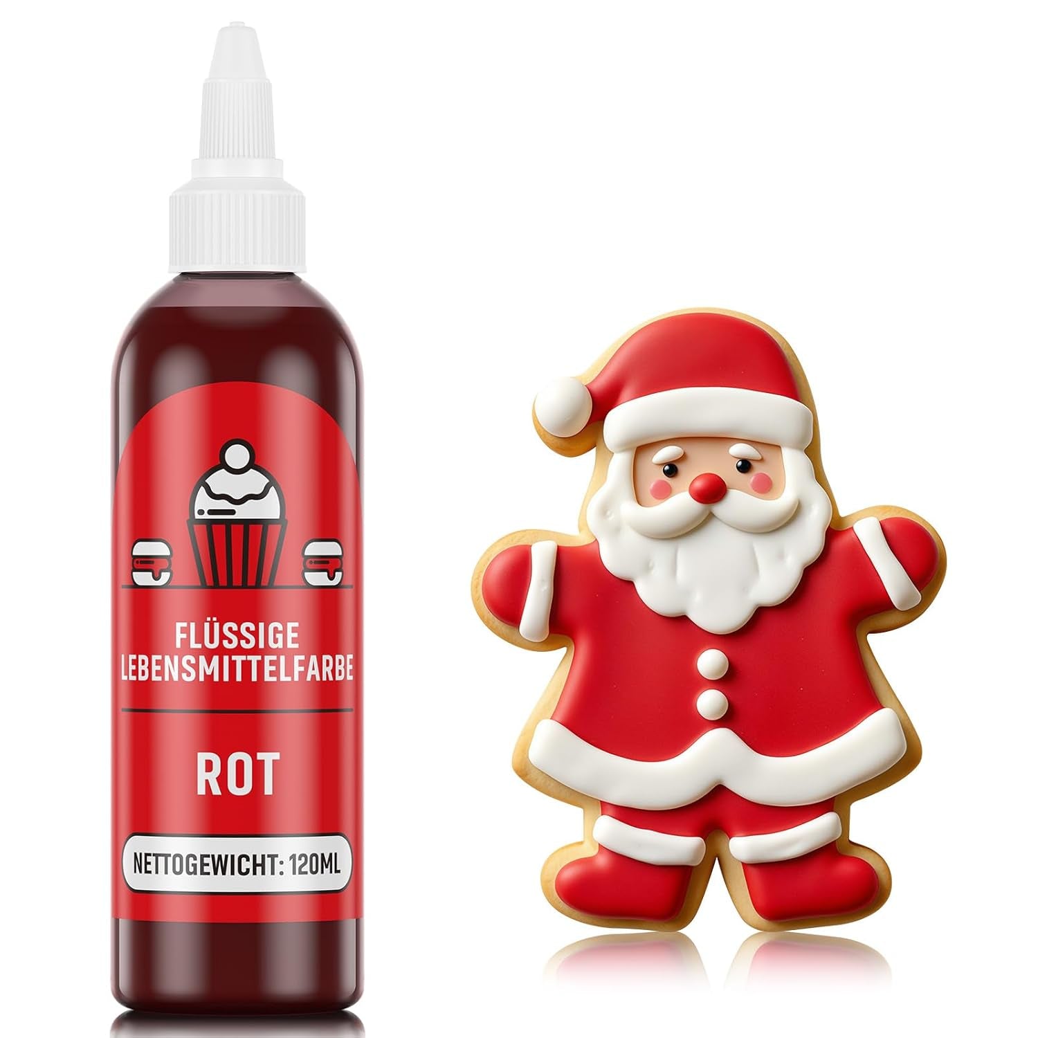 Barwnik spożywczy czerwony 120 ml, wysokoskoncentrowany, bezcukrowy barwnik spożywczy w płynie do wypieków, ciast, makaroników, polew, fondantów, ciastek, pączków