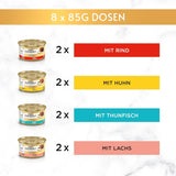 Mokra karma dla kotów Gourmet Gold Refined Ragout, mieszanka różnych produktów, opakowanie 96 szt. (96 x 85 g)