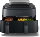Philips Airfryer Dual Basket Seria 3000, 9L, 2 kosze, 2 dania gotowe w tym samym czasie, Rapidair plus technologia gorącego powietrza Urządzenia Naty Shop Steam Dual Basket 9 L