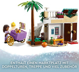 LEGO 43223 Disney Życzenie Ashy w Rosas City, zestaw filmów życzeń z targiem, mini lalka Asha, Valentino jako zabawka-koza i figurki gwiazd, prezent dla dzieci w wieku 6 lat, zestawy do budowania dla dziewcząt i chłopców w sklepie LEGO