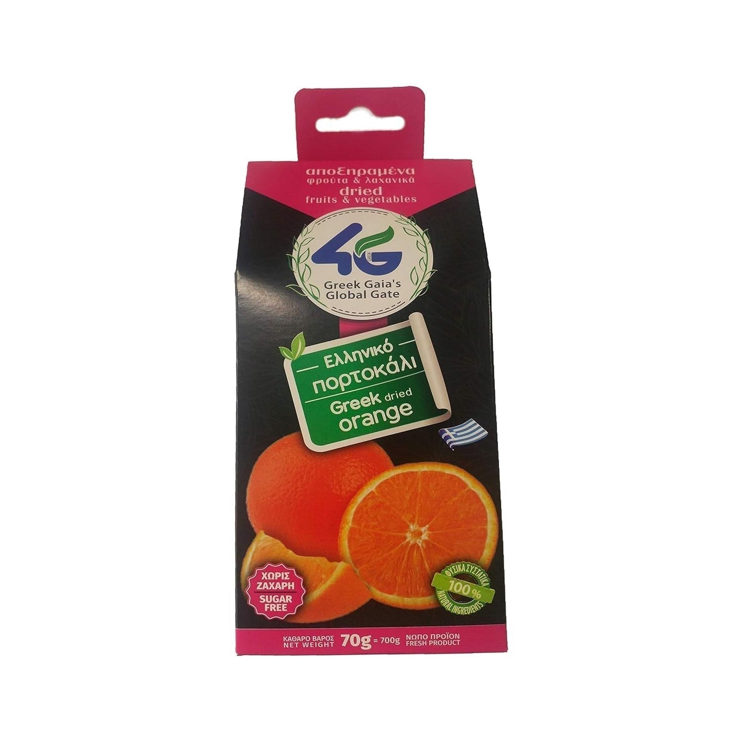 4G - suszone pomarańcze greckie, opakowanie 2 x 70 g (łącznie: 140 g) Produkty suszone Naty Shop Suszona pomarańcza