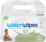 Chusteczki wodne Plastikfreie, Texturierte Reinigungstücher Für Kleinkinder & Babies, 240 Stück (4 opakowania), 99,9 % Wasserbasierte Reinigungstücher, Unperfümiert Für Empfindliche Haut Naty Shop 60 Stück (opakowanie 4Er)