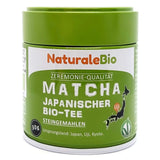 Naturalebio Ceremonial Grade Matcha Tea Powder Oryginalna zielona herbata z Japonii. Ceremonialna zielona herbata w proszku Matcha wyprodukowana w Uji w Kioto. Idealny do picia, gotowania i latte. Pudełko 30 g.
