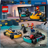 LEGO City Gokarty z kierowcami, zestaw 2 minifigurek kierowców i samochodów wyścigowych, samochody zabawkowe dla 5-letnich chłopców i dziewcząt, fajny prezent dla dzieci 60400 zestawów do budowania Besuche den LEGO-Store