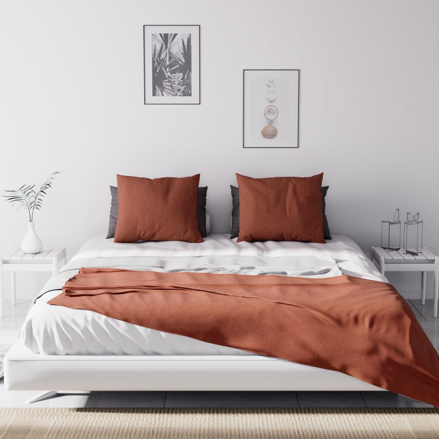 Soleil D'Ocre, Adele, narzuta, narzuta na sofę, bawełna, ceglasty, 220 x 240 cm Łóżka i koce Besuche den Soleil d'ocre-Store