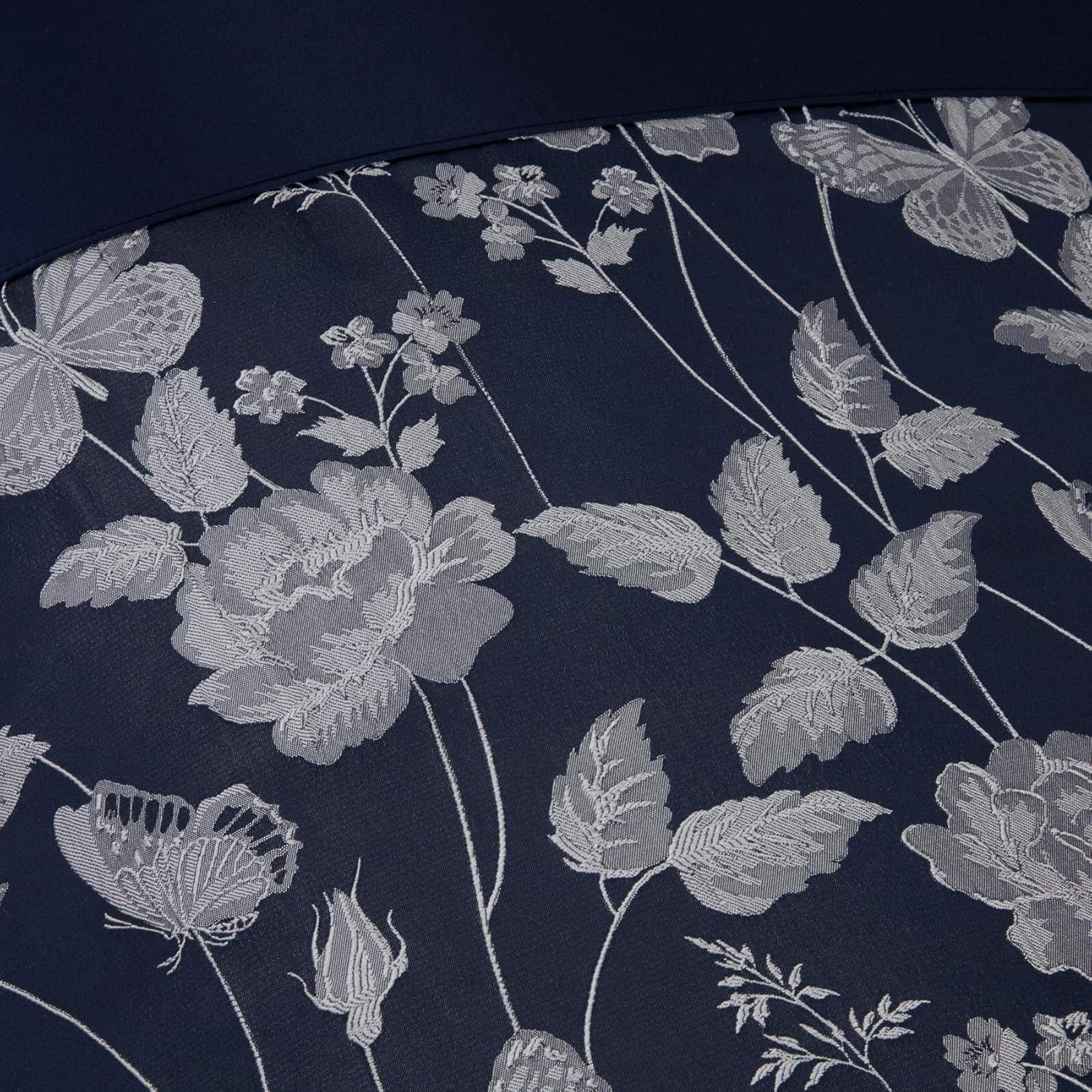 Pościel Butterfly Meadow do łóżka typu Super King Size, 100% poliester, granatowe kołdry i kołdry Naty Shop
