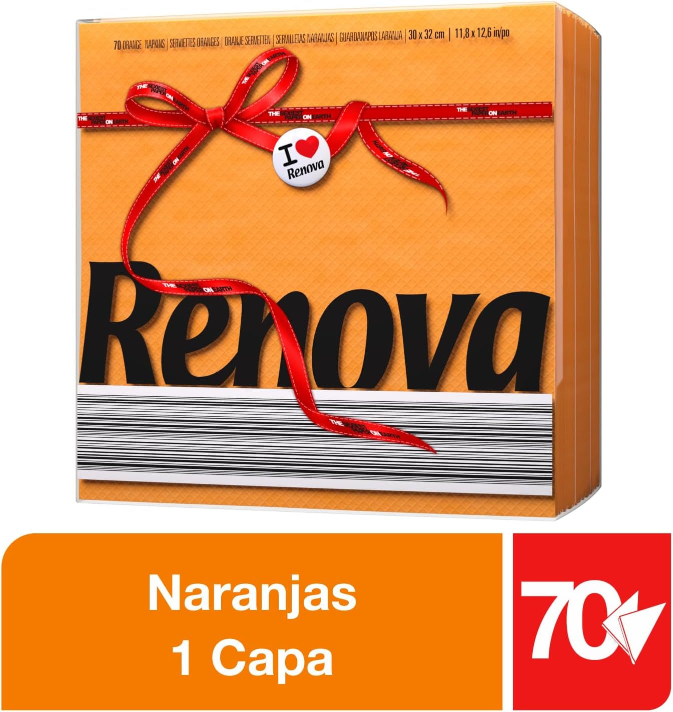 Serwetki papierowe Renova, Red Label Orange - 70 serwetek