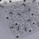 JMEOWIO 6 Blatt 3D Nagelsticker Blumen Nail Art Naklejka Selbstklebend Nagelaufkleber 5D Stereoskopisch Frühling Sommer Blumen Dekoration Nageldesign Zubehör