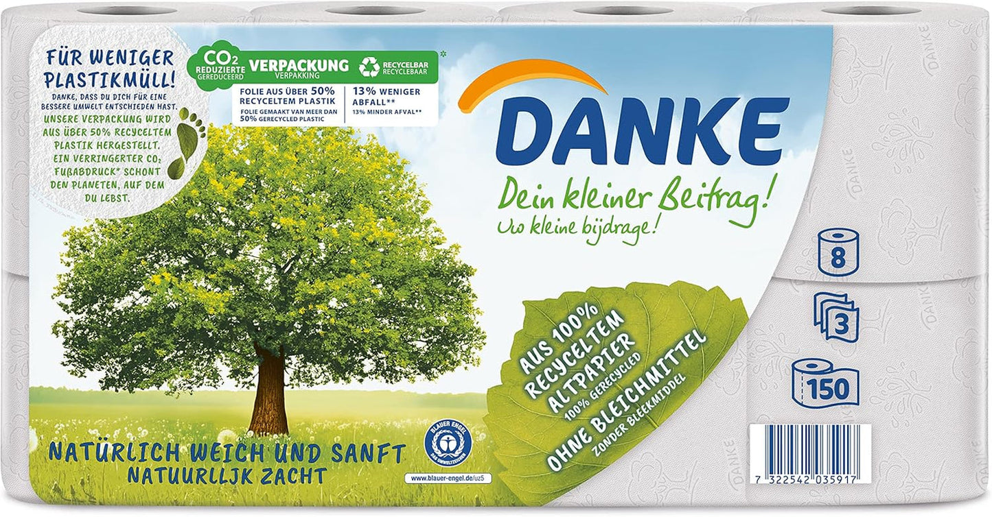 Papier toaletowy Dziękuję 56 sztuk, rolki 7X8, 3 warstwy