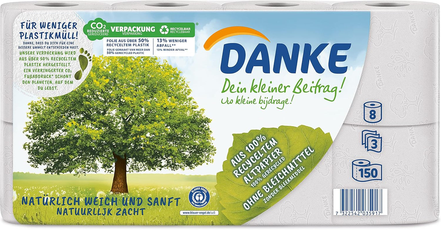 Papier toaletowy Dziękuję 56 sztuk, rolki 7X8, 3 warstwy
