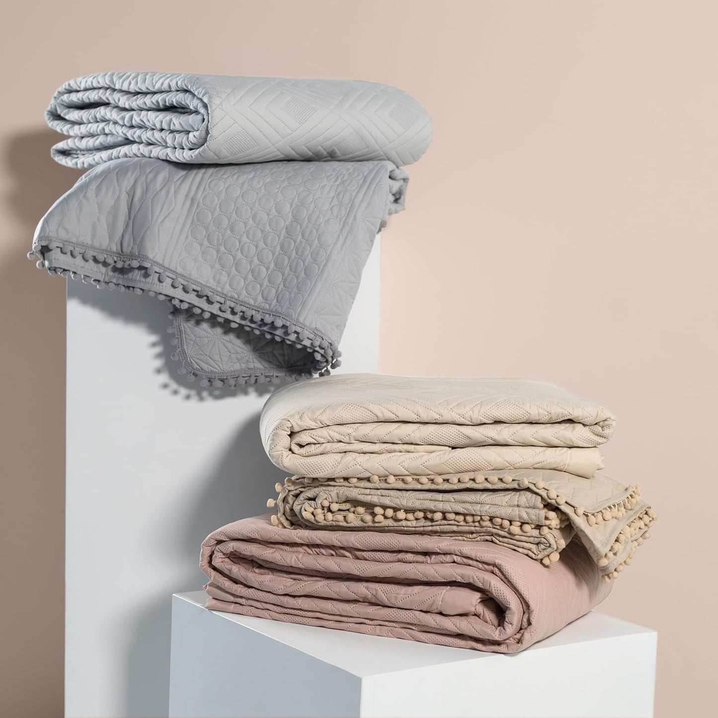 Ameliahome Narzuta 170X210 cm Dwustronna narzuta na łóżko Pikowanie ultradźwiękowe Poliester Ofelia Ciemnozielone Łóżka i koce Besuche den AmeliaHome-Store