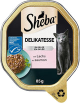Sheba Mokra karma dla kotów, delikatesy w galaretce z łososia, 2 x 11 x 85g