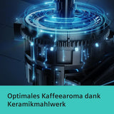 Automatyczny ekspres do kawy Siemens EQ.6 plus s300 TE653501DE, do wielu specjałów kawowych, spieniacz do mleka, młynek ceramiczny, podwójna funkcja kawy, zapobiega osadzaniu się kamienia, automatyczne czyszczenie parą, 1500 W, srebrny