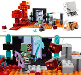 LEGO Minecraft Zasadzka w portalu do Netheru Zabawkowa gra w Nether dla dzieci ze scenami bitewnymi i legendarnymi figurkami W tym upiorny prezent dla graczy dla chłopców i dziewcząt w wieku 8 lat 21255 Zestawy do budowania Kup w sklepie LEGO