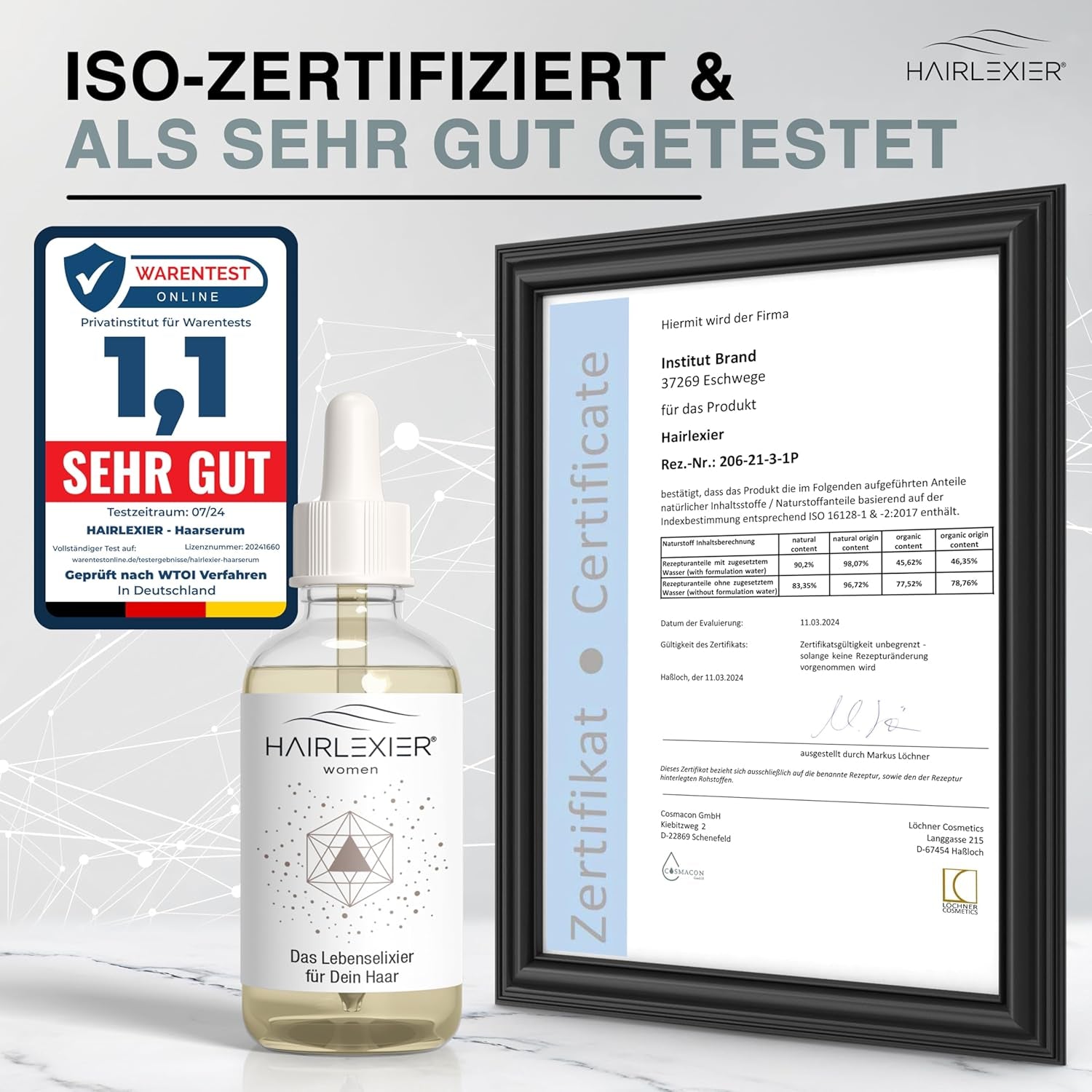 Hairlexier Hair Growth Remedy dla kobiet - Olejek do włosów rozmarynowy, Olejek rycynowy Olejek do włosów, Olejek lawendowy, Naturalne serum do włosów przeciw rozproszonemu wypadaniu włosów, Wspomaga wzrost włosów, Wegańskie i organiczne + Zeszyt ćwiczeń Pielęgnacja włosów Naty Shop
