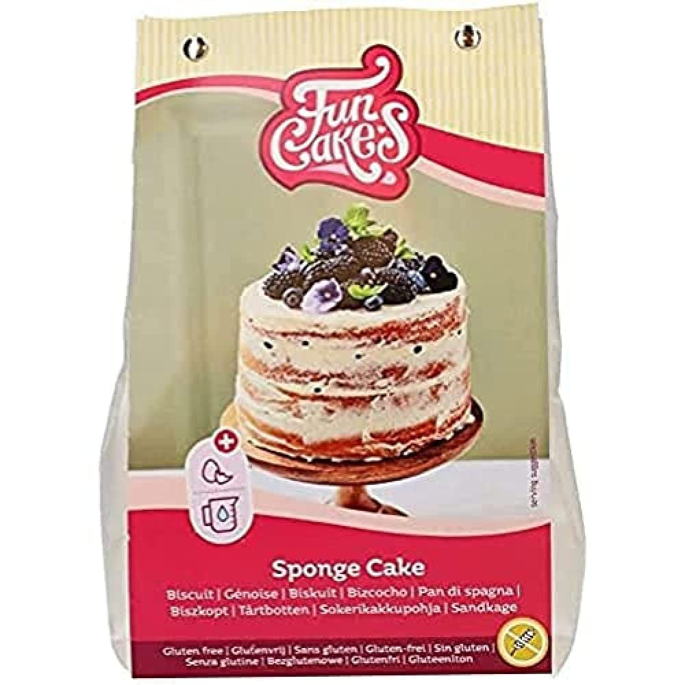 Funcakes Mix Für Biskuitkuchen, Glutenfrei: Einfach in Der Anwendung, Wunderbar Leichter Biskuitkuchen, Perfekt Für Die Kuchendekoration, Konditorqualität, Kuchenboden, Halal Zertifiziert, 500G Mieszanka do pieczenia i gotowania Naty Shop Domyślny tytuł